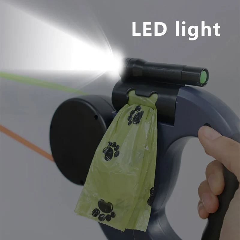 Dual Retractable Dog Leash with LED
