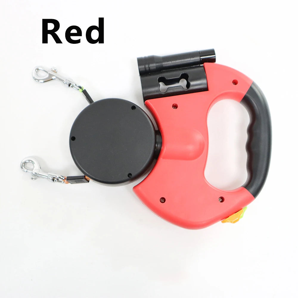 Dual Retractable Dog Leash with LED