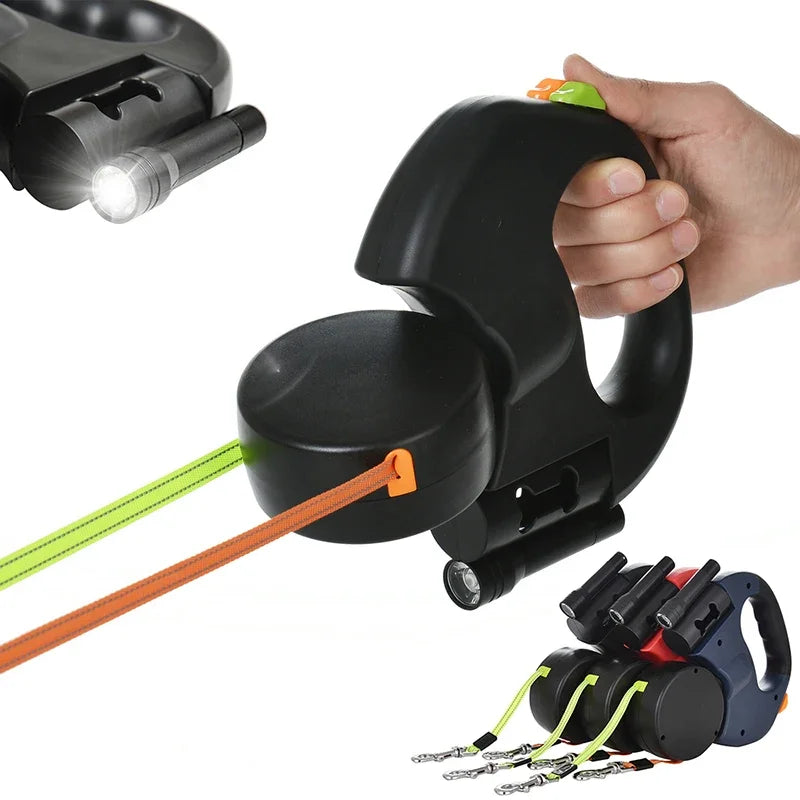 Dual Retractable Dog Leash with LED