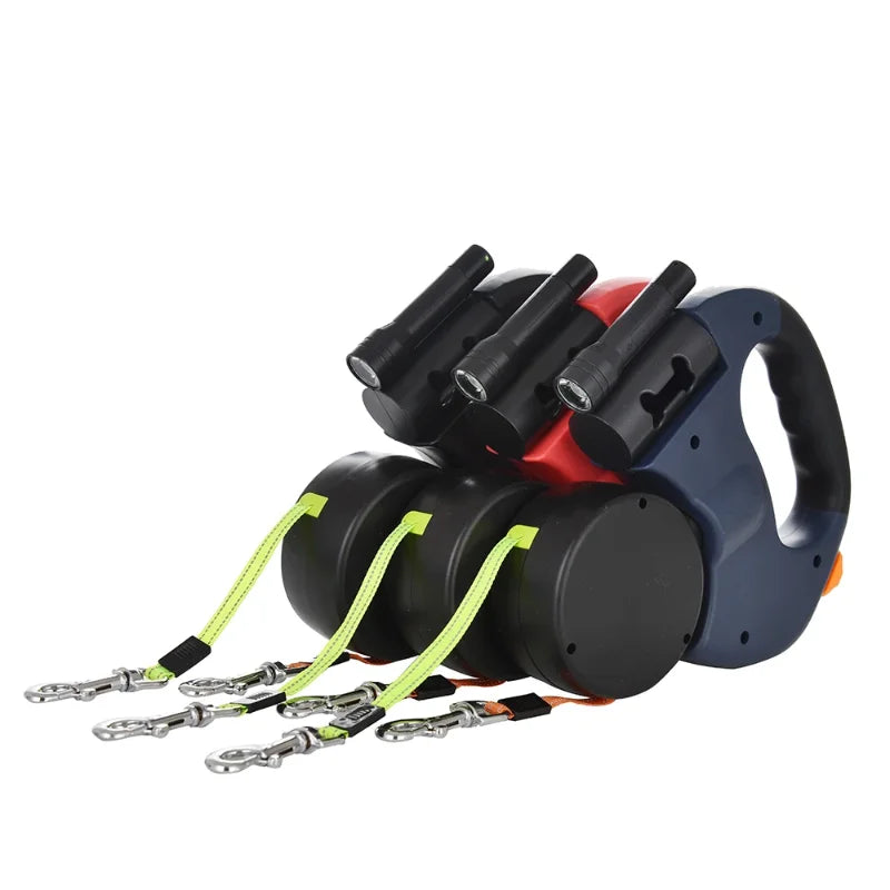 Dual Retractable Dog Leash with LED