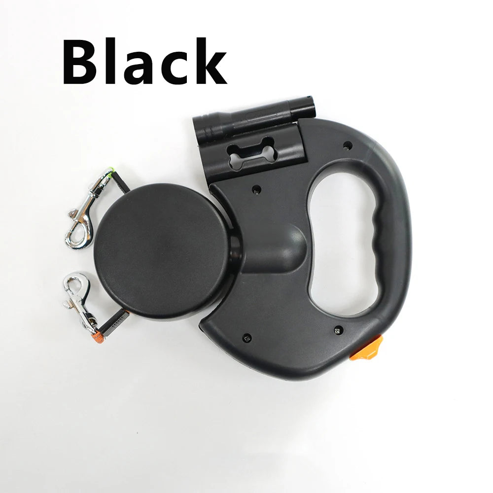 Dual Retractable Dog Leash with LED