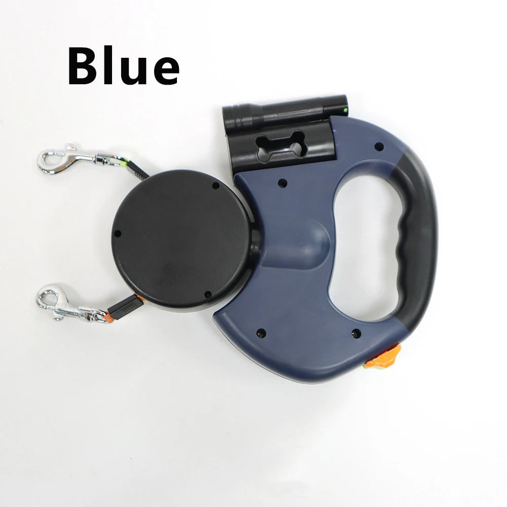 Dual Retractable Dog Leash with LED