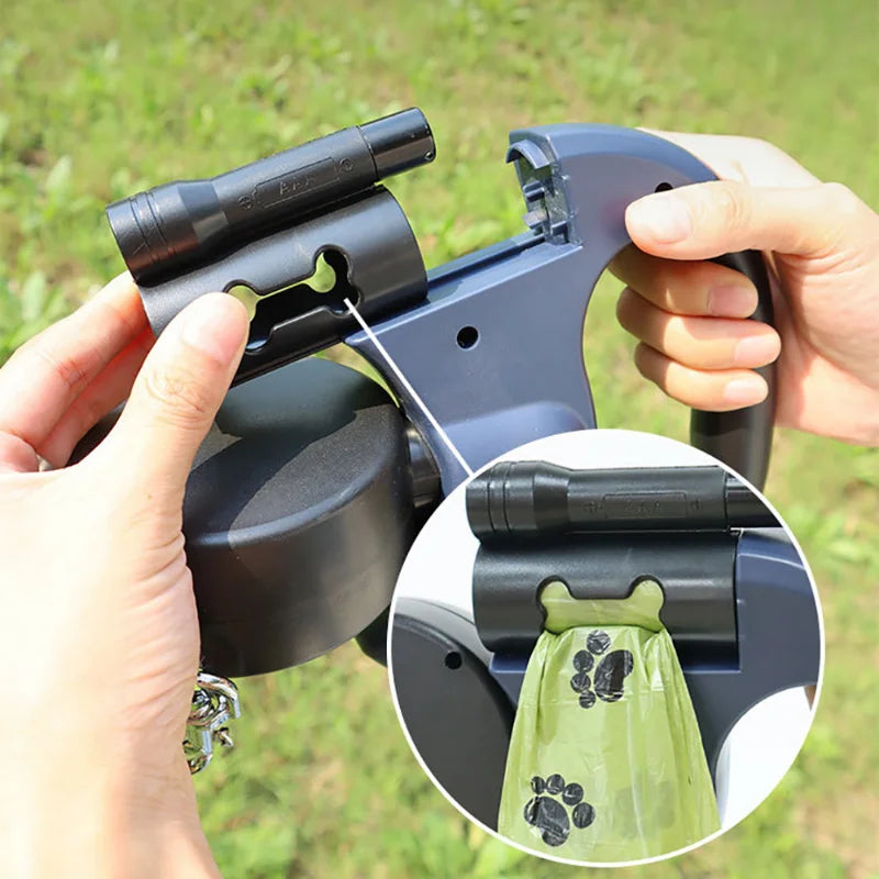 Dual Retractable Dog Leash with LED